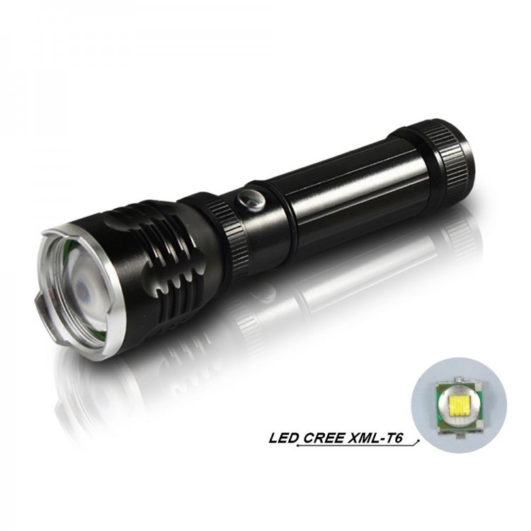 Wt-282 Long-Range Rechargeable Battery-Powered Magnetic Flashlight with Strobe