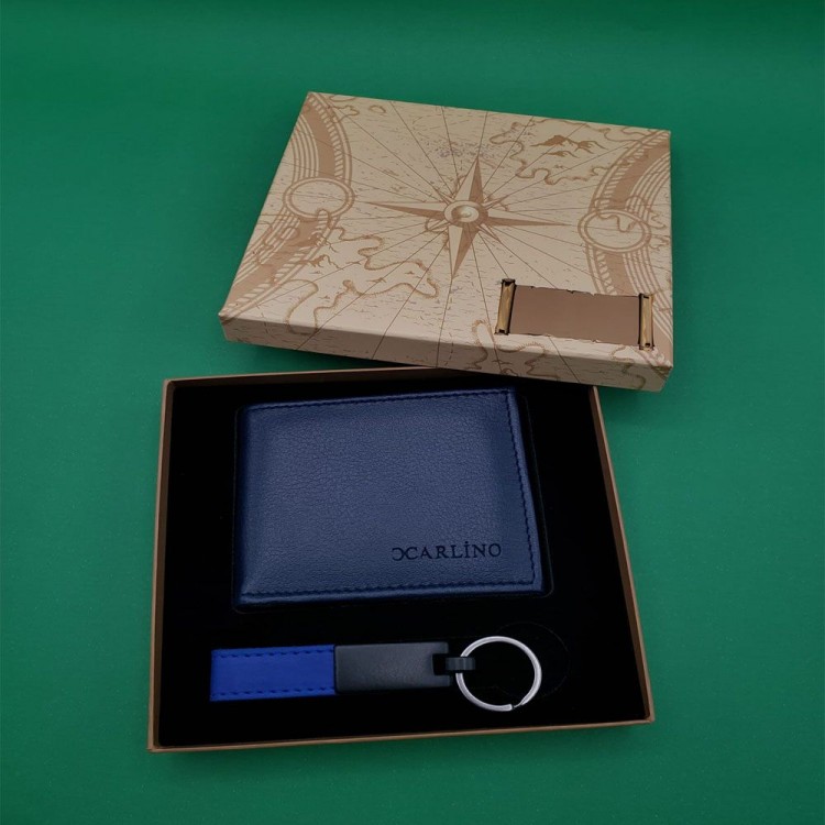 Leather Keyring and Wallet Gift Set