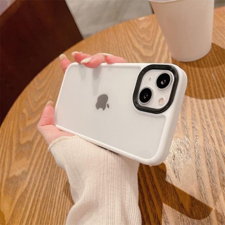 iPhone 11 Pro Max Colored Silicone Tiger Hybrid Case with Glossy Back Surface in White