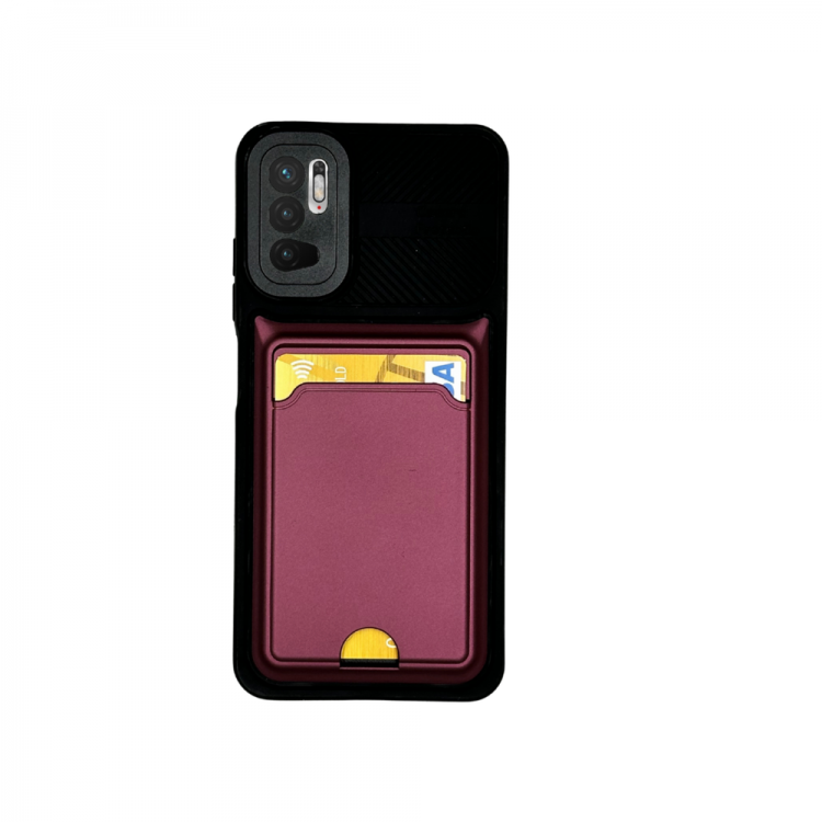 XIAOMI REDMI NOTE 10 5G CARD HOLDER SILICONE CASE BURGUNDY