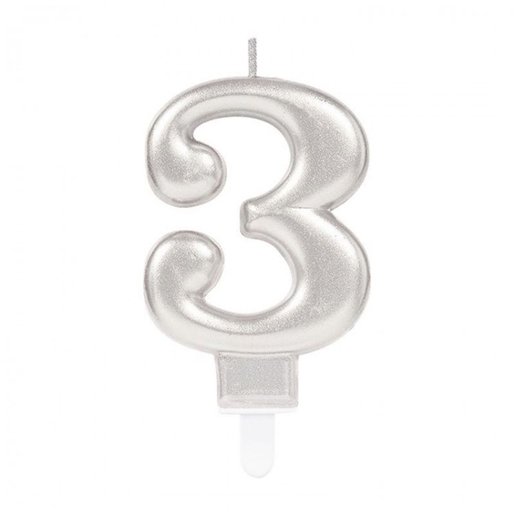 3-Digit Candle Silver Color 3-Digit Candle Silver Color