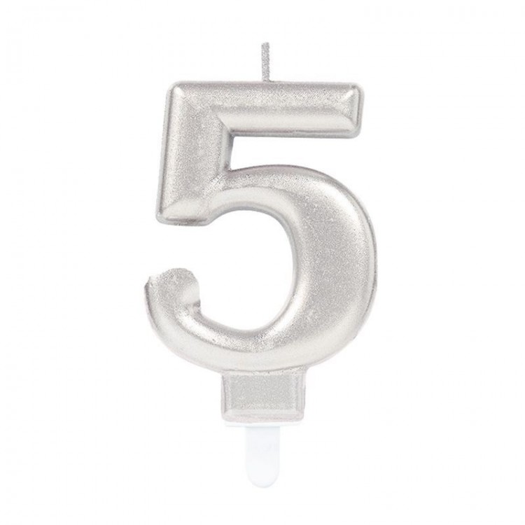 5-Digit Candle Silver Color 5-Digit Candle Silver Color