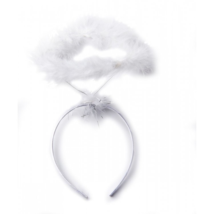 White Feathered Flexible Structure Angel Hair Angel Crown White Feathered Flexible Structure Angel Hair Angel Crown