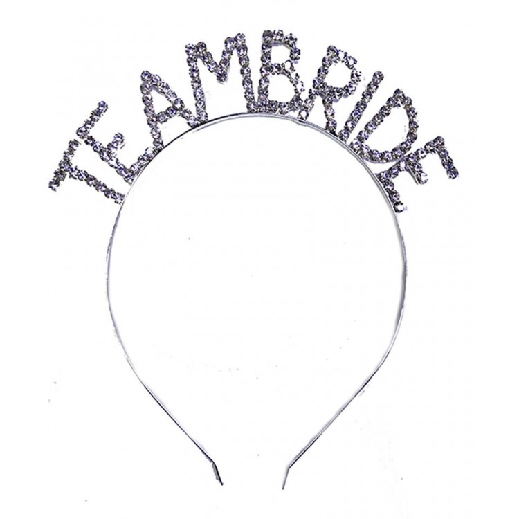 Crystal Stone Silver Team Bride Bridal Tiara Crystal Stone Silver Team Bride Bridal Tiara