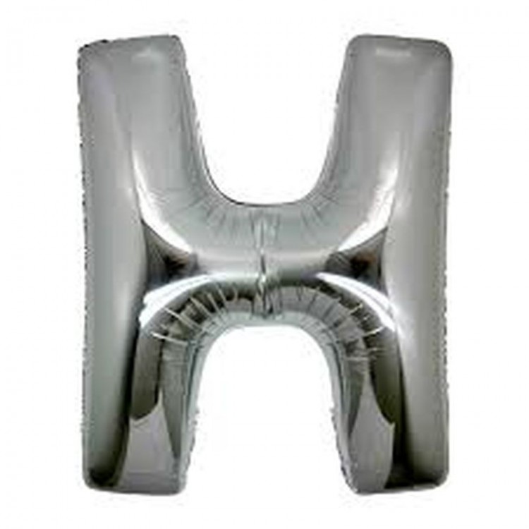 H Letter Foil Balloon Silver Color 40 inches H Letter Foil Balloon Silver Color 40 inches