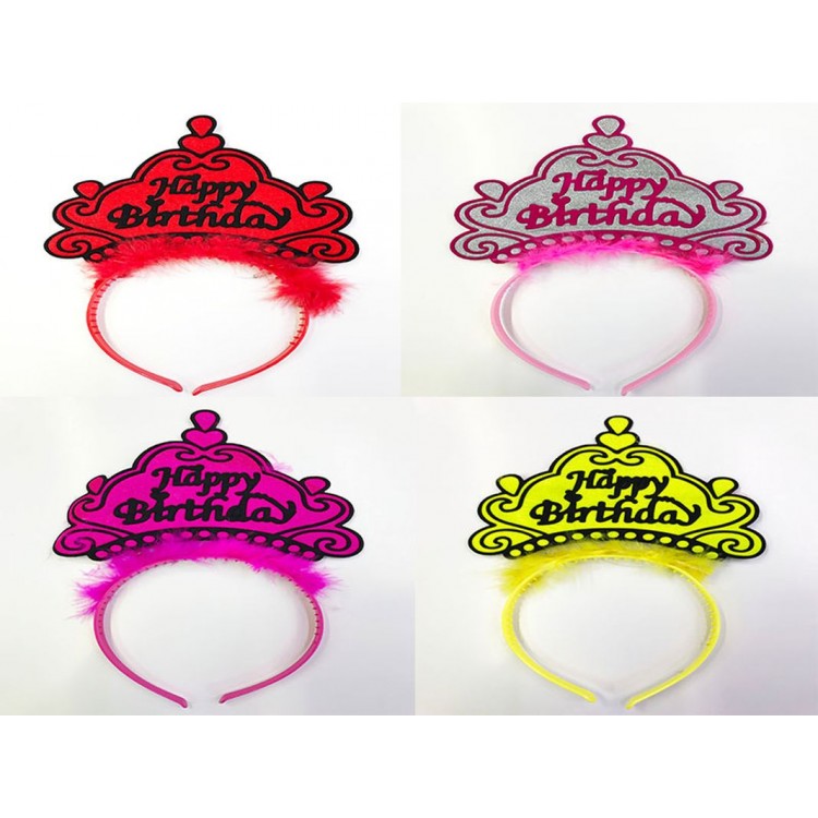 Happy Birthday Neon Color Crown 12 Pieces Happy Birthday Neon Color Crown 12 Pieces