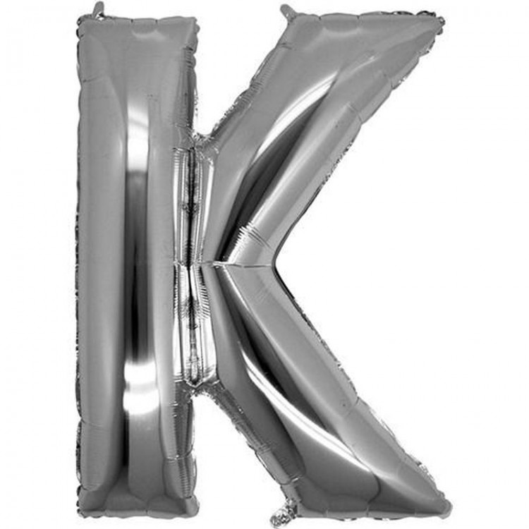 K Letter Foil Balloon Silver Color  40 inches