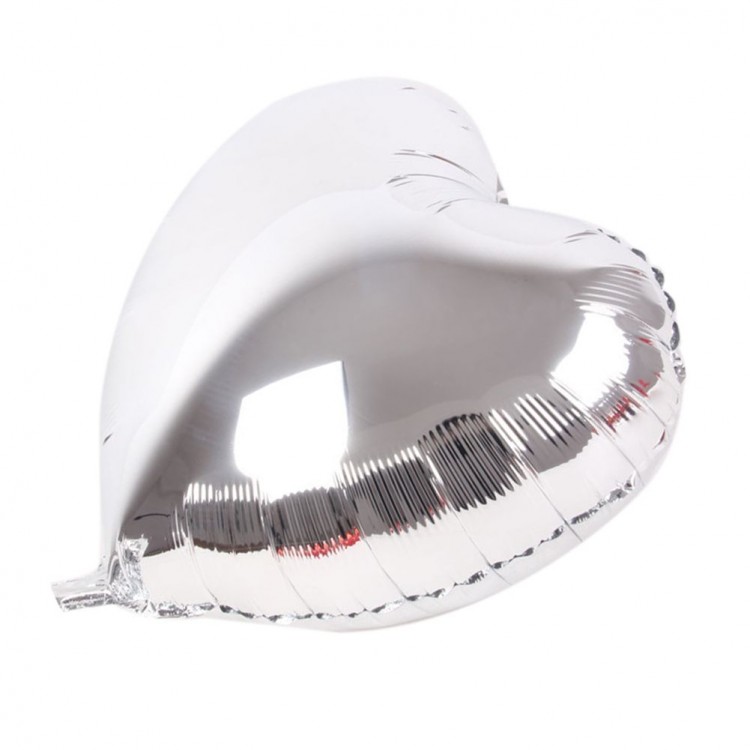 Heart Balloon Foil Silver 45 cm 18 inches