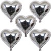 Heart-Shaped Silver Foil Balloon 45 cm 5 Pieces