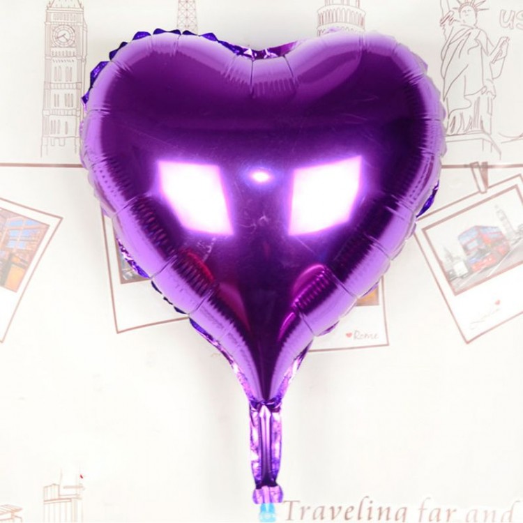Heart Flying Balloon Foil Purple 80 cm 32 inches