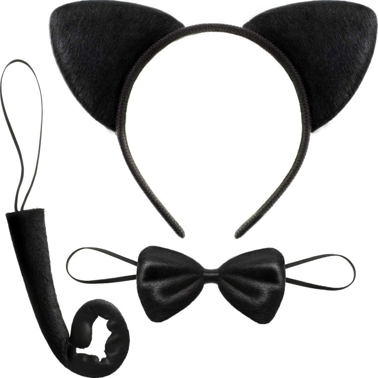 Cat Costume Crown Tail Bow Tie Set 1 Piece Cat Costume Crown Tail Bow Tie Set 1 Piece