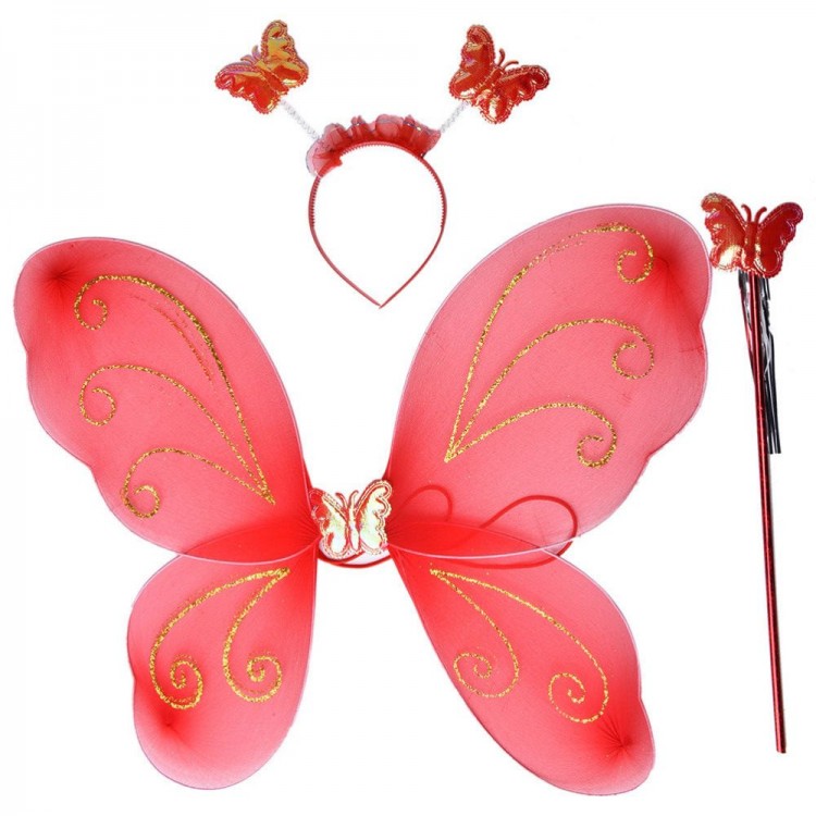 Butterfly Wing Crown Staff Red Color