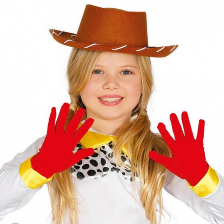 Red Color Children's Stretch Pantomime Gloves