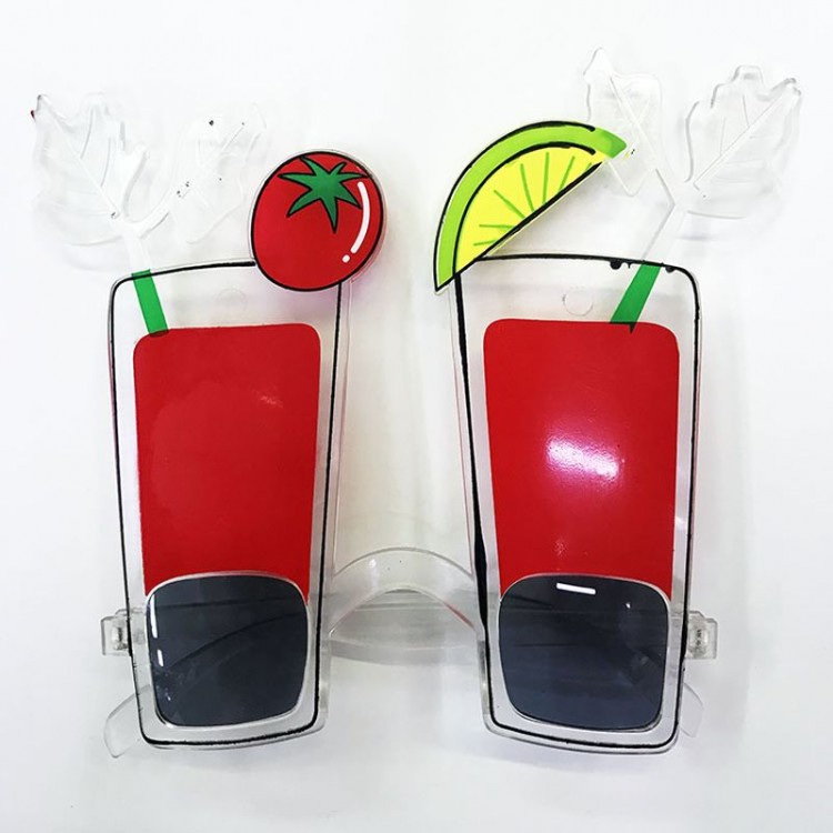 Red Long Stem Tequila-Shaped New Year's Party Glasses