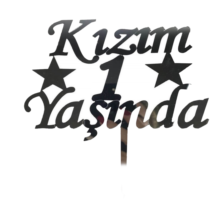 My Daughter's First Birthday Party Acrylic Cake Decoration Silver Color