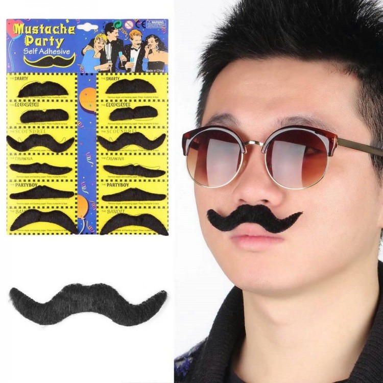 Costume Party Fake Mustache 6 Models 12 Pieces