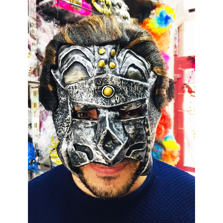 Latex Warrior Mask Terminator Mask with Hair