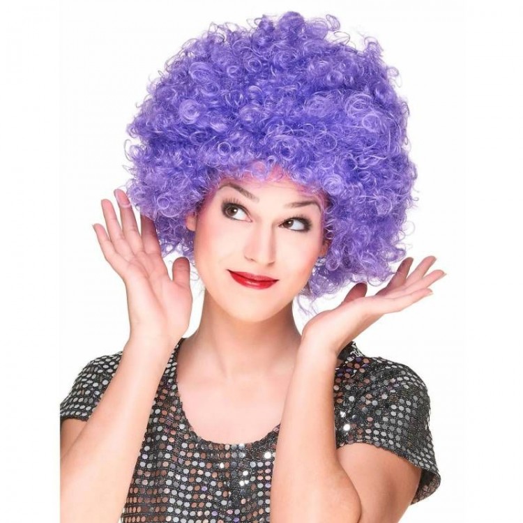 Purple Curly Afro Bonus Wig Party Wig