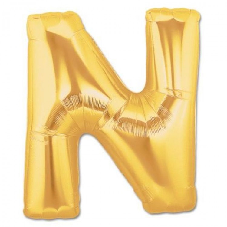 N Letter Foil Balloon Gold Color  40 inches