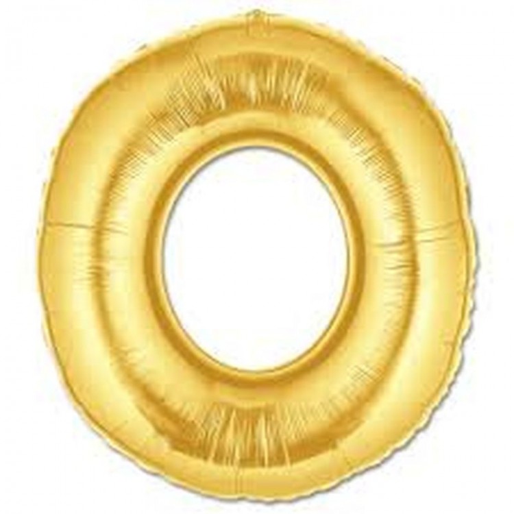 O Letter Foil Balloon Gold Color  40 inches