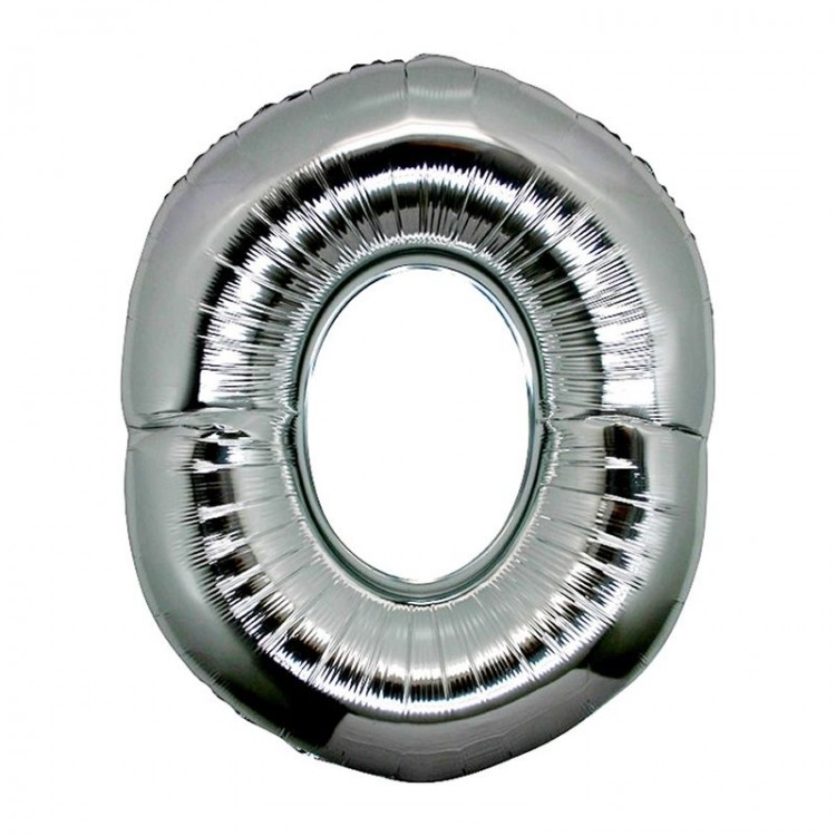 O Letter Foil Balloon Silver Color  40 inches