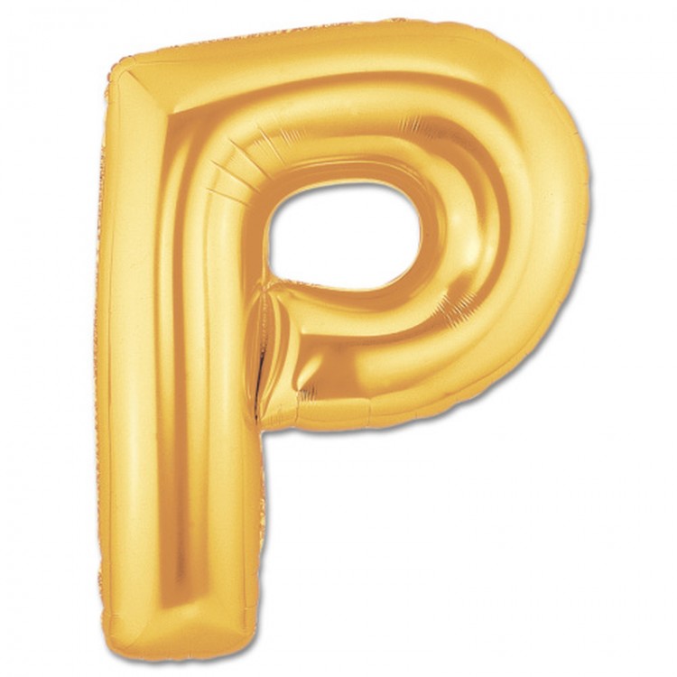 P Letter Foil Balloon Gold Color  40 inches
