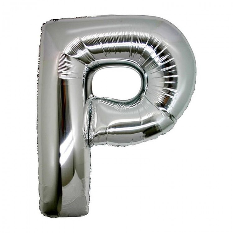 P Letter Foil Balloon Silver Color  40 inches