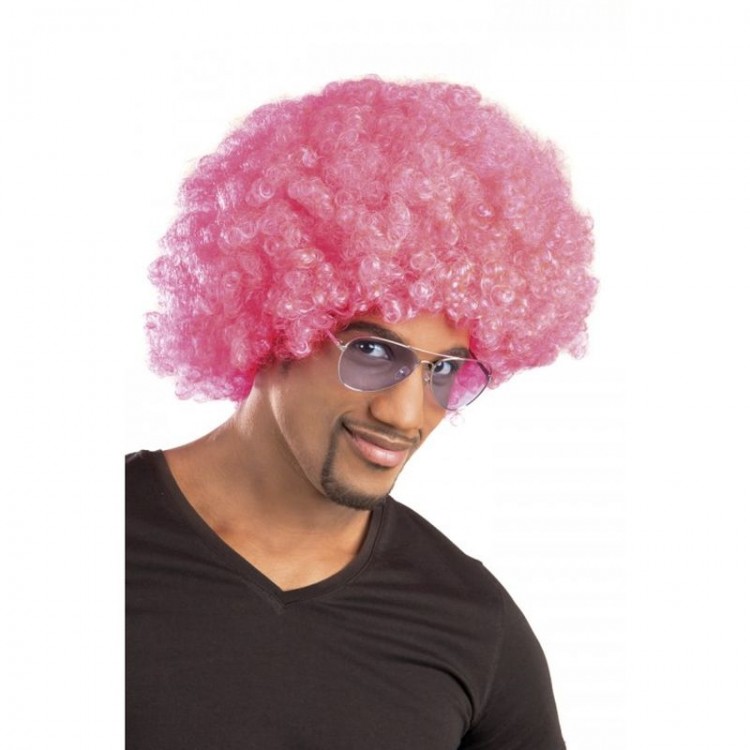 Pink Curly Afro Bonus Wig