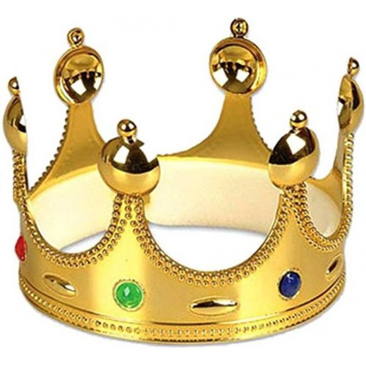Plastic King Crown Gold Color Adult Size 55 cm