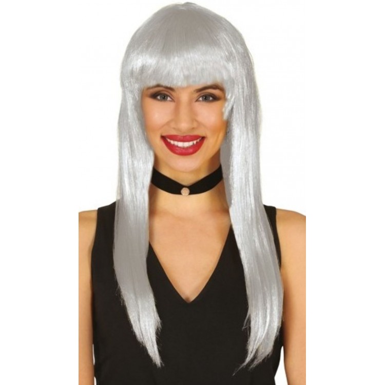 Platinum Gray Silver Color Long Party Wig Long Hairpiece Wig Platinum Gray Silver Color Long Party Wig Long Hairpiece Wig