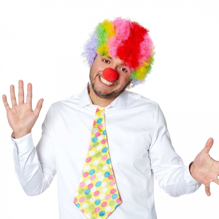 Colorful Curly Afro Bonus Wig 110 g and Red Nose Set Colorful Curly Afro Bonus Wig 110 g and Red Nose Set