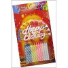 Colorful White Candles with "Happy Birthday" Written on Them, 12 Pieces