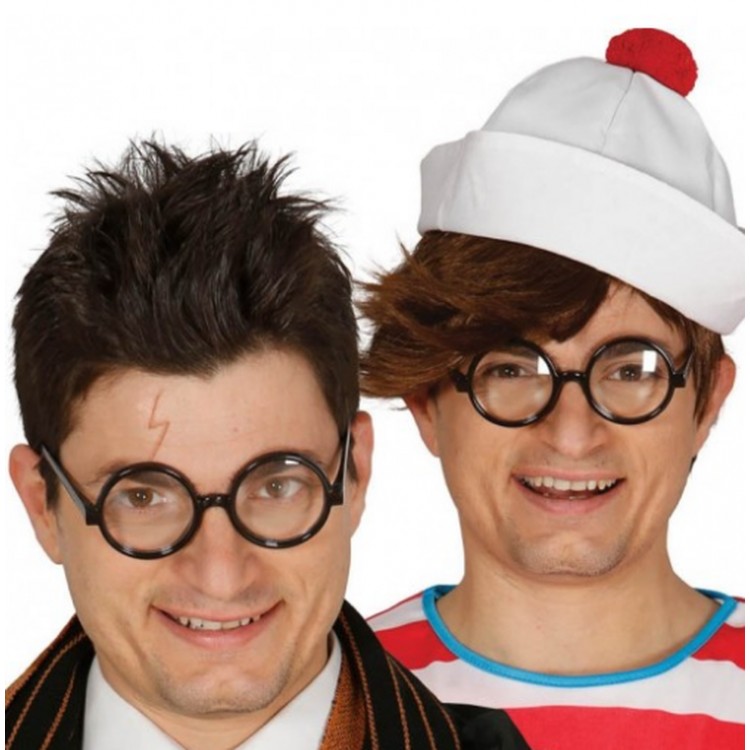 Black Framed, Lensless Student Prank Glasses, 1 Pair