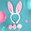 Rabbit Costume Set with Crown, Bow Tie, and Tail in Pink