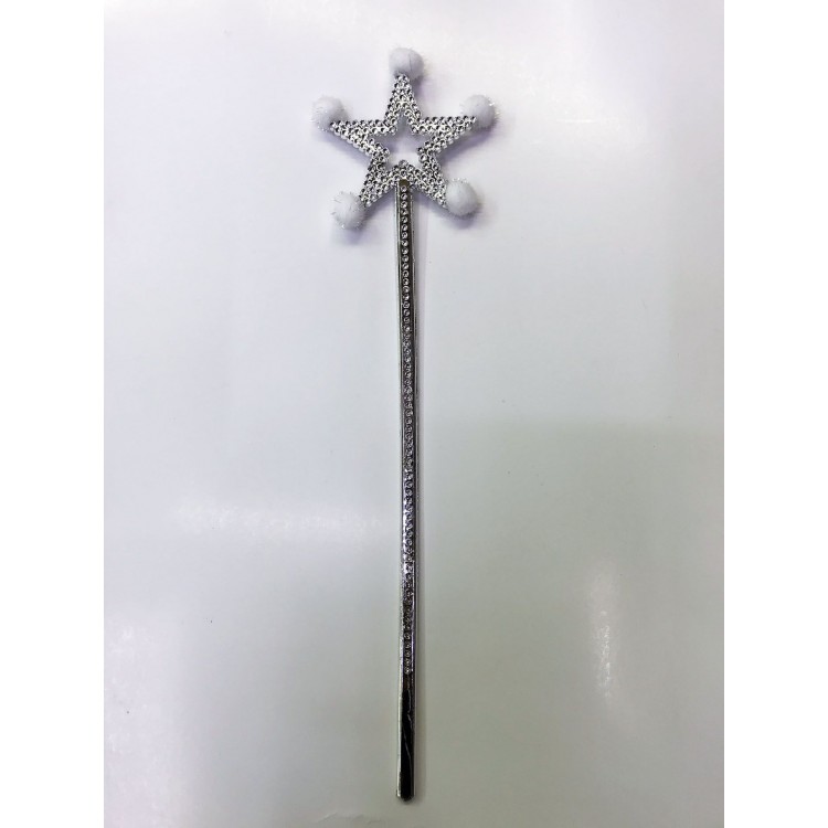 Star Fairy Wand Magic Wand with White Pom-Pom