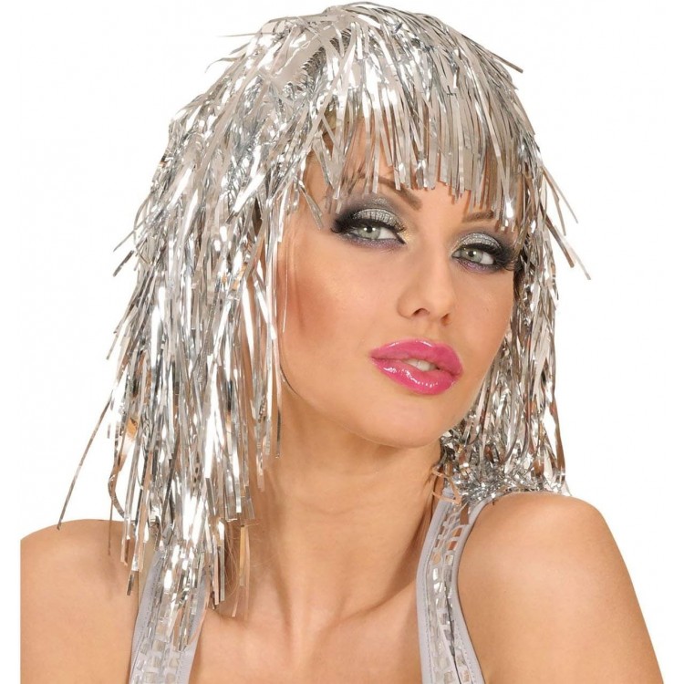 Silver Shimmer Metallic Party Wig