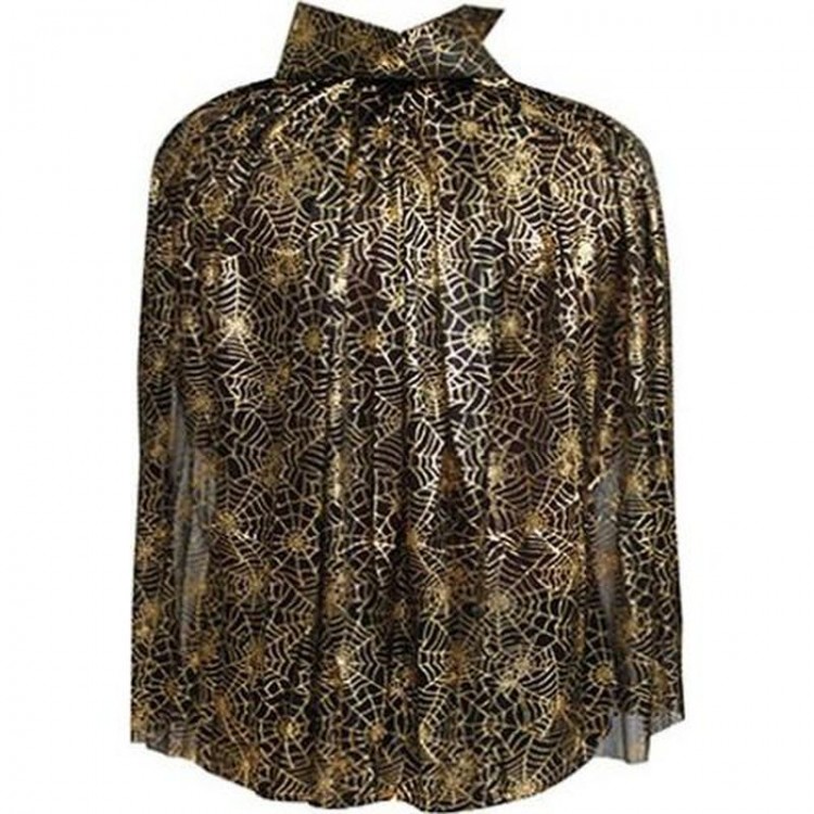 Spider Web Patterned Cape Gold Color 130 cm