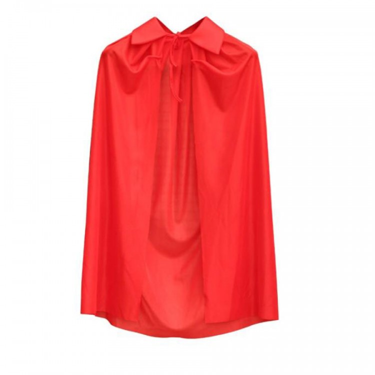 Red Color Collared Cape Child Size 90 cm