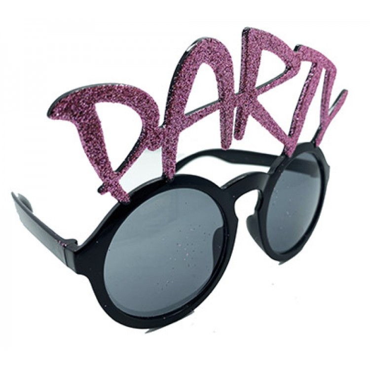 Party Printed Silvery Pink Color Party Glasses 15x7 cm