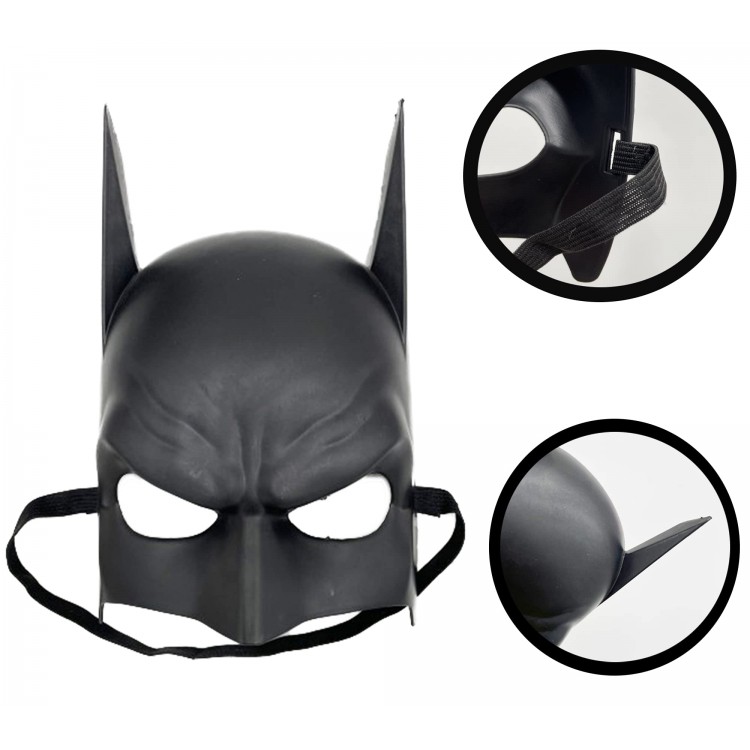 Black Color Child Size Batman Mask with Back Elastic 20x14 cm Black Color Child Size Batman Mask with Back Elastic 20x14 cm