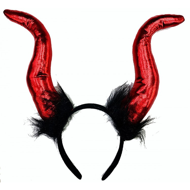 Red Color Mega Size Black Feather Satin Finish Horned Maleficent Crown 30x28 cm