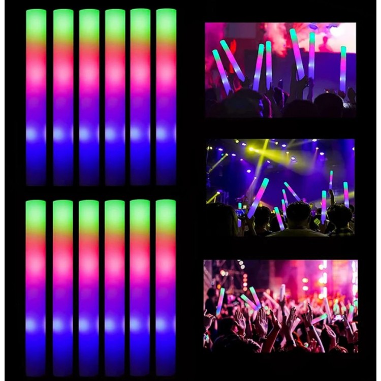 Led Lighted Colorful Sponge Party Stick Lighted Rubber Bat 46 cm 12 Pcs Led Lighted Colorful Sponge Party Stick Lighted Rubber Bat 46 cm 12 Pcs