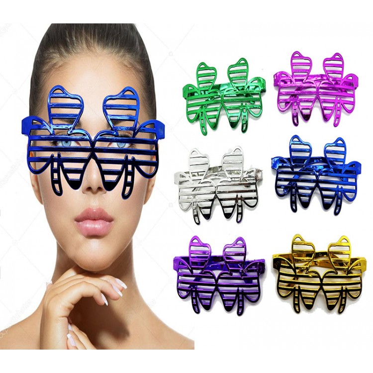Metallized Extra Shiny Leaf Blinds Party Goggles 6 Colors 6 Pcs Metallized Extra Shiny Leaf Blinds Party Goggles 6 Colors 6 Pcs