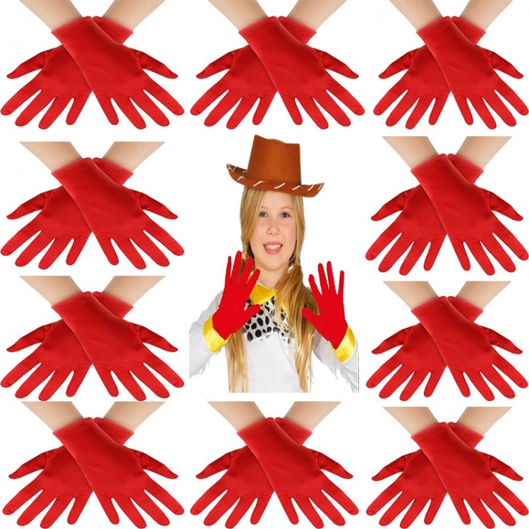 Red Color Spandex 23 April 29 October 19 May Performance Band Gloves 10 Pairs (20 Pieces)