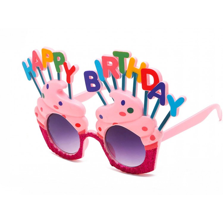Happy Birthday Pink Fuschia Party Glasses 12x7 cm Happy Birthday Pink Fuschia Party Glasses 12x7 cm