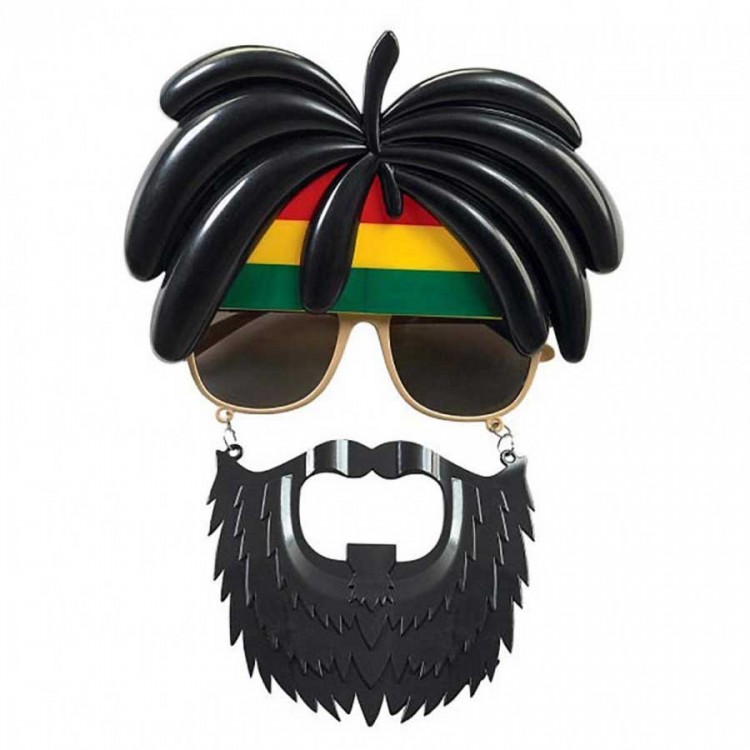 Rasta Wig, Rasta Beard, Bob Marley Mustache Party Glasses 27x18 cm