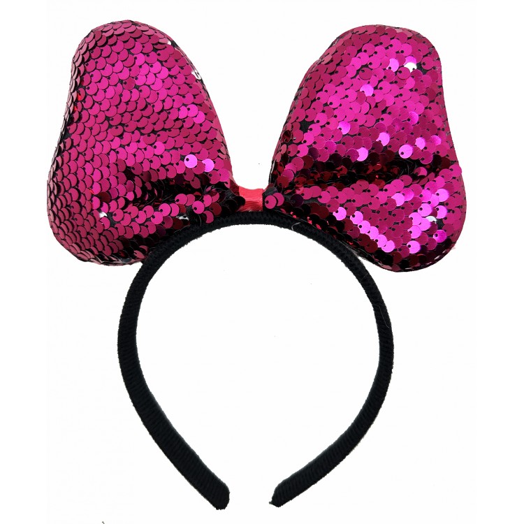 Color-Changing Sequined Bow Party Tiara Fuchsia Silver Color 20x16 cm Color-Changing Sequined Bow Party Tiara Fuchsia Silver Color 20x16 cm