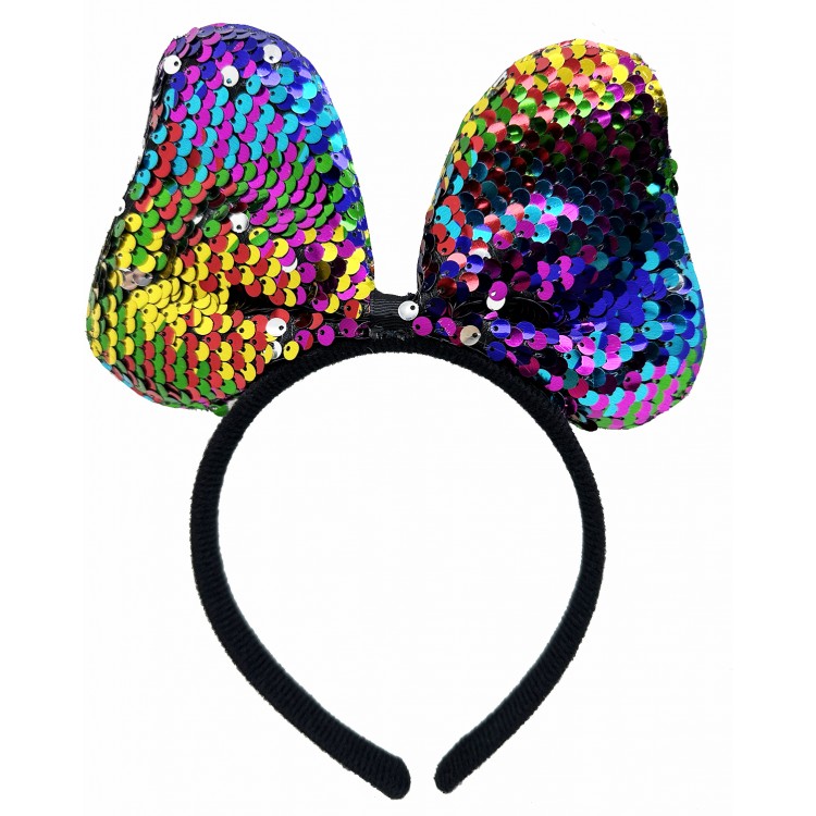 Color-Changing Sequined Bow Party Tiara Multicolor Silver Color 20x16 cm Color-Changing Sequined Bow Party Tiara Multicolor Silver Color 20x16 cm