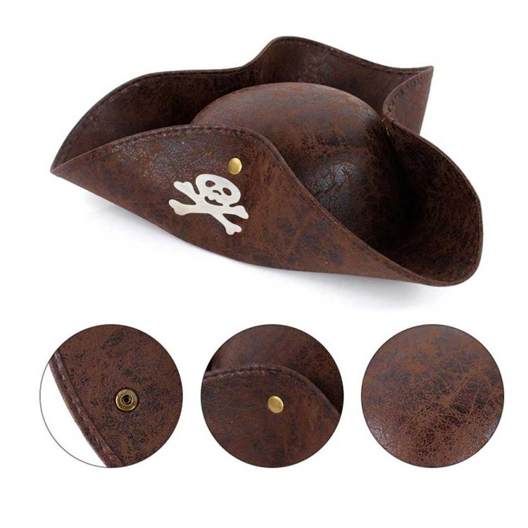 Captain Jack Pirate Hat Vinyl Leather Sailor Pirate Hat