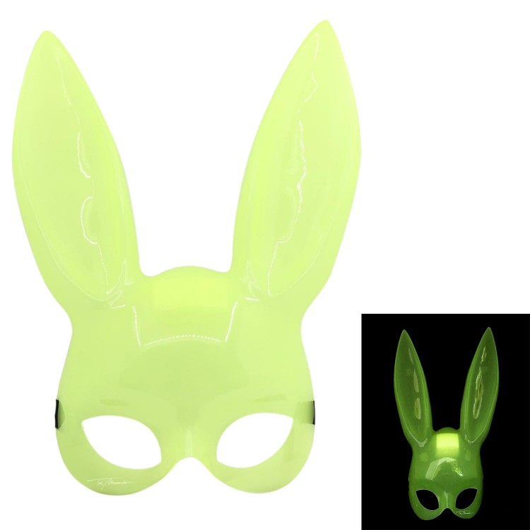 Glow-in-the-Dark Fluorescent Rabbit Mask 32x22 cm